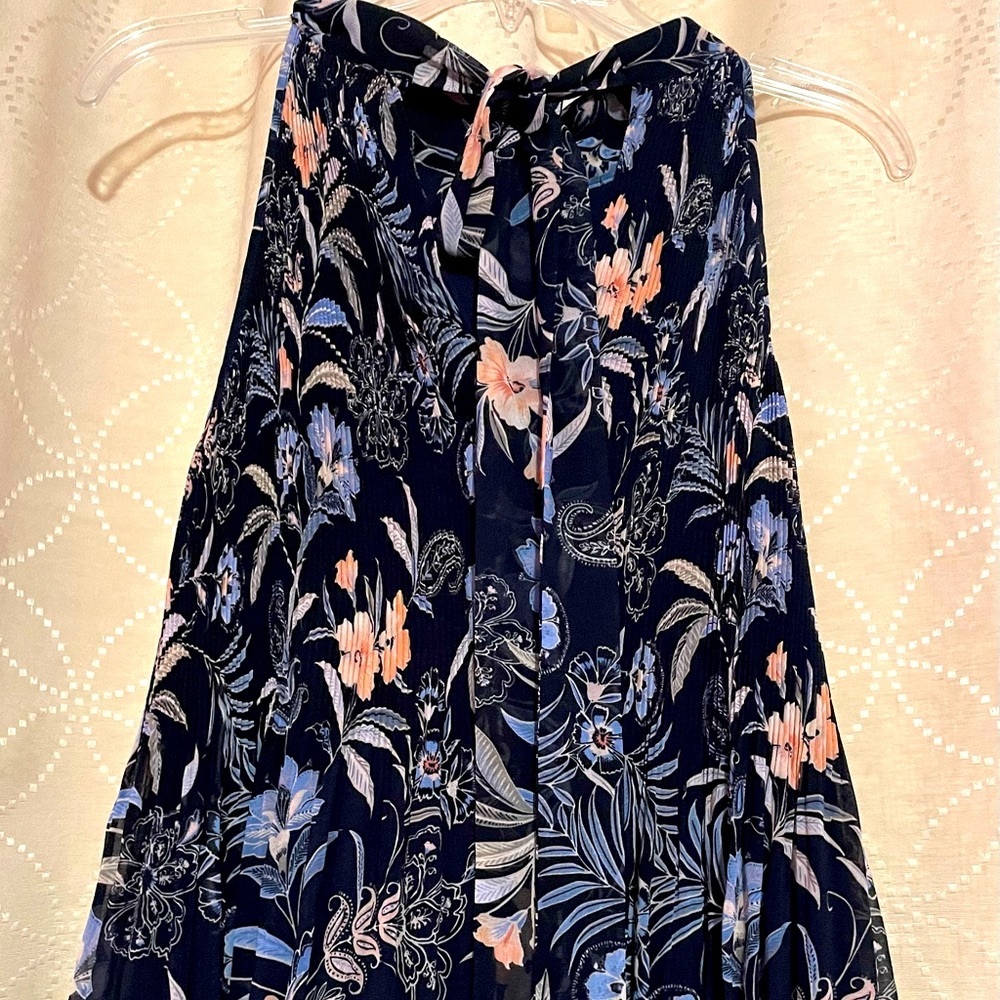 1.state Chiffon Sleeveless Neck Tie Floral Top NEW
